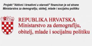 Logotip Ministarstva za demografiju, obitelj, mlade i socijalnu politiku uz napomenu o financiranju projekta