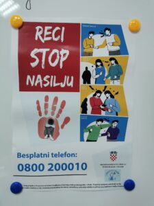 Plakat „Reci STOP nasilju“ s besplatnim telefonom 0800 200 010
