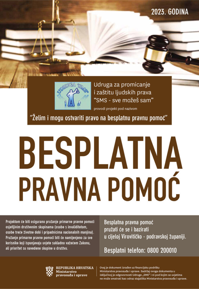 Održana završna konferencija projekta “Želim i mogu ostvariti pravo na besplatnu pravnu pomoć” u 2023. godini