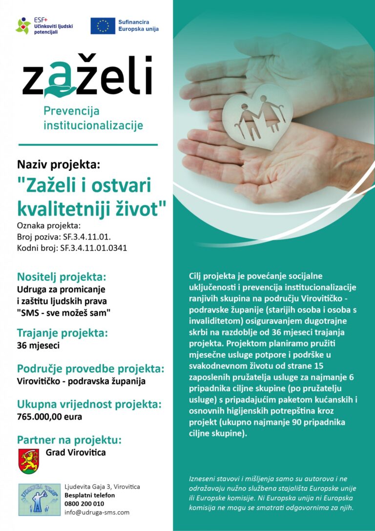 Provedba projekta “Zaželi i ostvari kvalitetniji život”