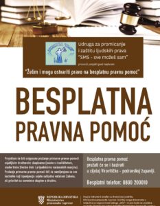 Plakat projekta „Želim i mogu ostvariti pravo na besplatnu pravnu pomoć“