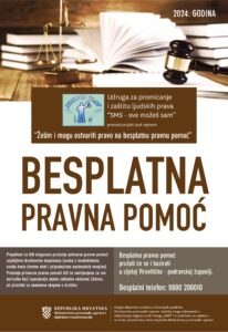 Plakat projekta „Želim i mogu ostvariti pravo na besplatnu pravnu pomoć“ za 2024. godinu